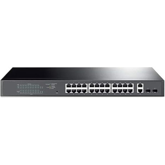 SG1428PE 24 Port Gigabit PoE Switch Easy Smart Managed 24 PoE+ Port @250W w/ 2 UL Gigabit Ports + 2 SFP Slots PoE Auto Recovery QoS, Vlan, IGMP & LAG